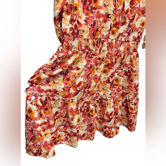 Suzanne Betro tie notch neck smock waist dress size XL - Picture 6 of 9